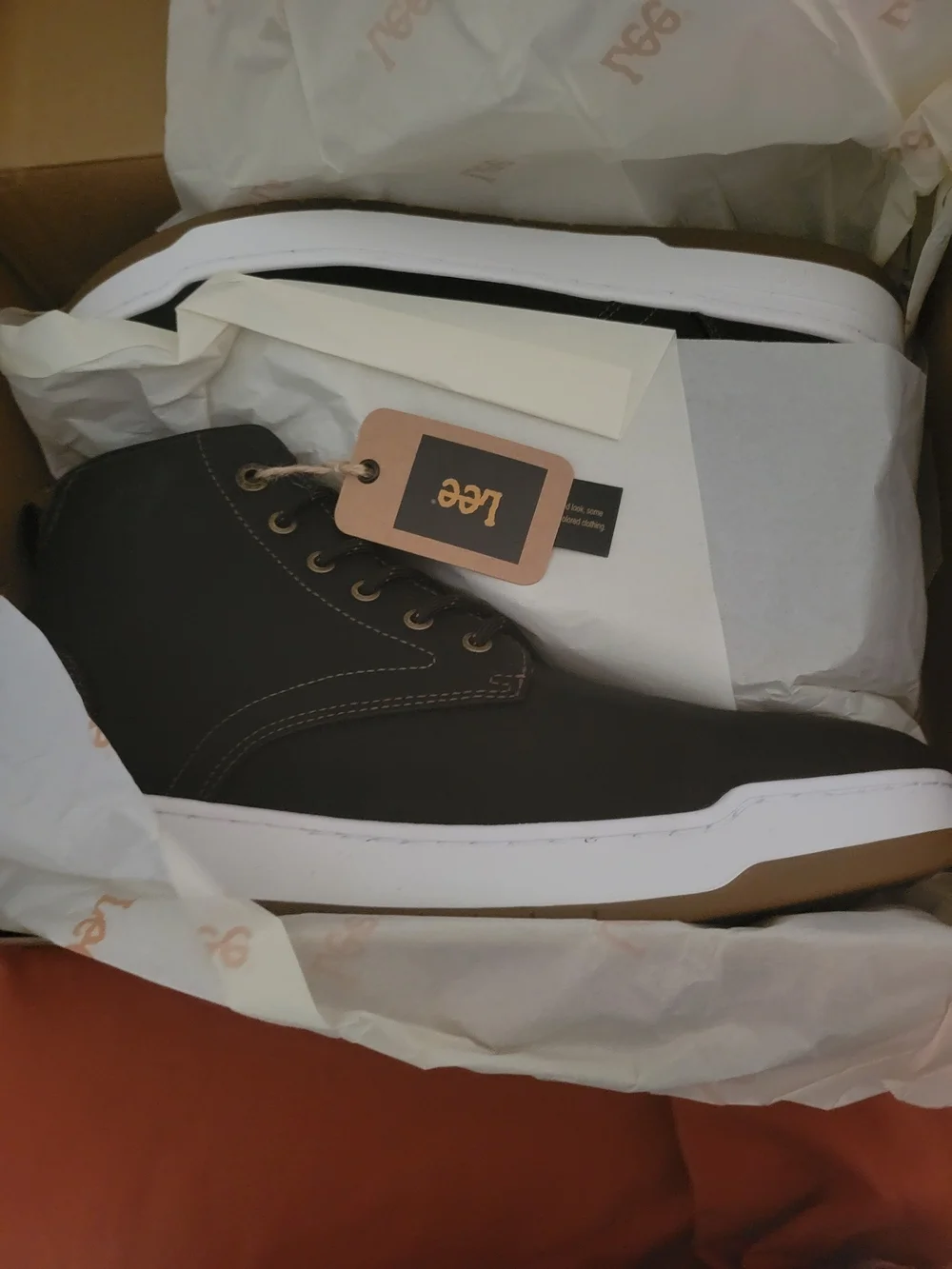 Lee Men's High-Top Casual Sneaker Boot - Dark Brown
